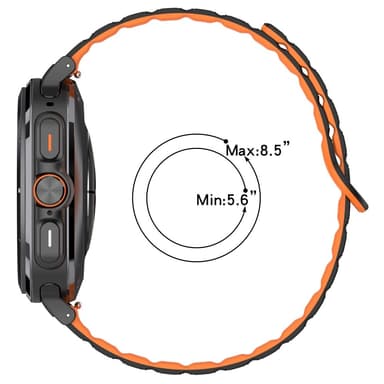 SKALO TPU Magnetarmbånd Samsung Watch Ultra 47mm - Sort-Orange