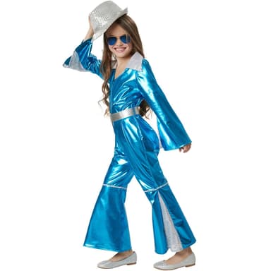 Glitrende Disco Starlet børnekostume - 140 (9-10y)