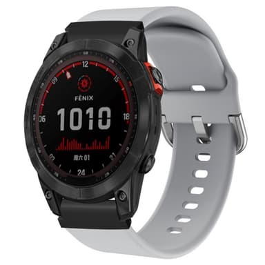 SKALO Garmin Fenix 8 Amoled 43mm Silikonearmbånd Formtilpasset - Grå