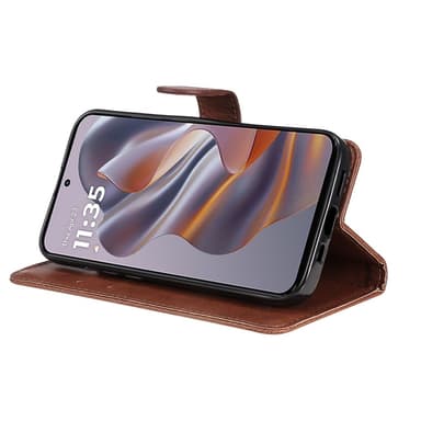 SKALO Motorola Edge 50 Neo 5G PU-læder Pungetui - Brun