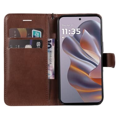 SKALO Motorola Edge 50 Neo 5G PU-læder Pungetui - Brun