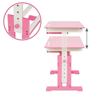 Skrivebord med kant - pink