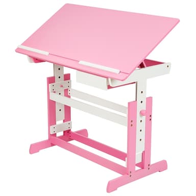 Skrivebord med kant - pink