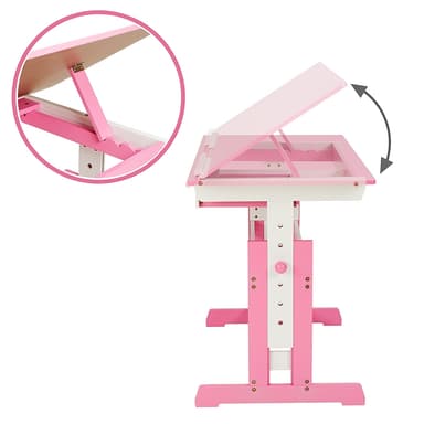 Skrivebord med kant - pink