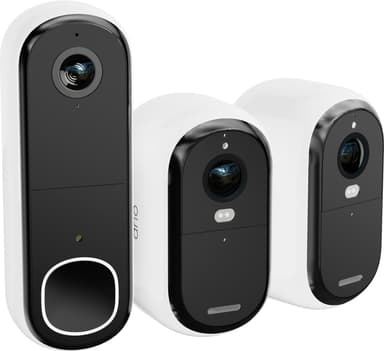 Arlo hjemmesikkerhedssæt, overvågningskamera og videodørklokke