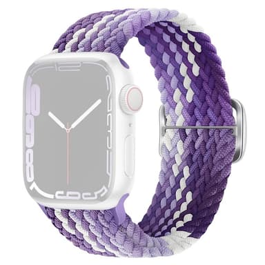 SKALO Flettet Rem Apple Watch Series 4-6 44mm - Lilla-Hvid