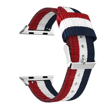 SKALO Nato-rem Metalspænde Apple Watch SE 44mm - Rød-Hvid-Blå