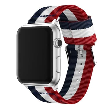 SKALO Nato-rem Metalspænde Apple Watch SE 44mm - Rød-Hvid-Blå
