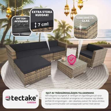 Polyrattan loungesæt Milano - natur