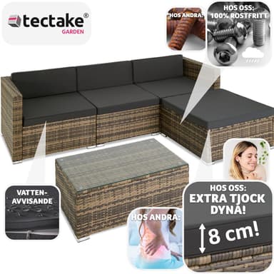 Polyrattan havesofa Firenze - natur