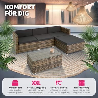 Polyrattan havesofa Firenze - natur