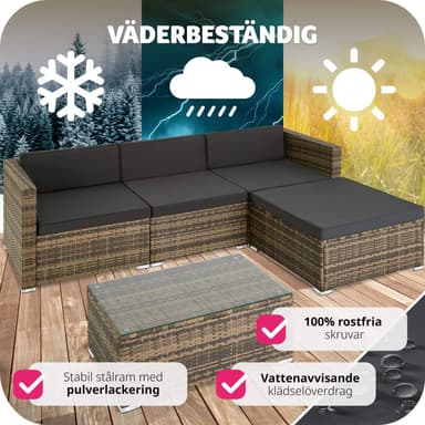 Polyrattan havesofa Firenze - natur