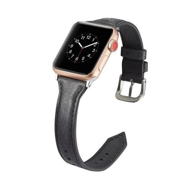 SKALO Smalt Læderarmbånd Apple Watch SE 40mm - Sort