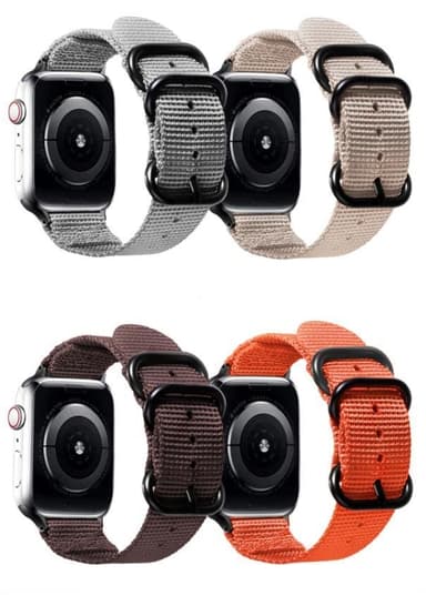 SKALO Nato-armbånd Nylon Apple Watch Series 7-9 45mm - Beige