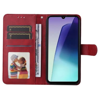 SKALO Xiaomi Redmi 14C PU-læder Pungetui - Rød