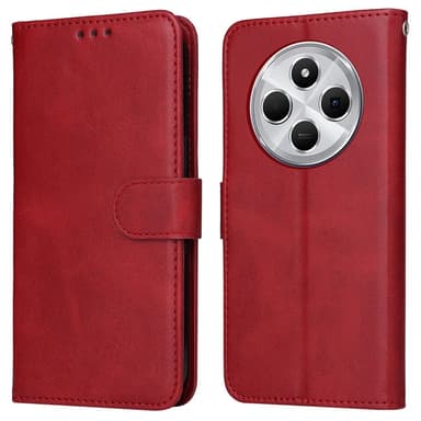 SKALO Xiaomi Redmi 14C PU-læder Pungetui - Rød