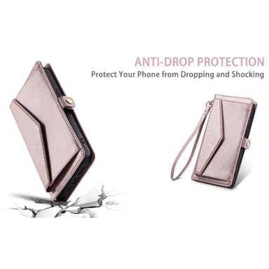 SKALO Motorola Moto G35 5G PU-Læder Envelope Flip Cover - Rosa guld