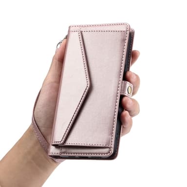 SKALO Motorola Moto G35 5G PU-Læder Envelope Flip Cover - Rosa guld