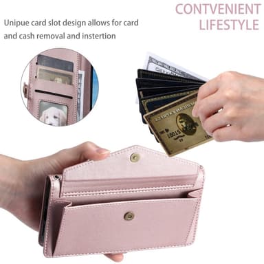 SKALO Motorola Moto G35 5G PU-Læder Envelope Flip Cover - Rosa guld