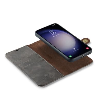 DG MING Samsung S24 FE 2-i-1 Magnet Pungetui - Grå