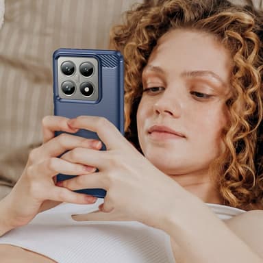 SKALO Xiaomi 14T Pro Armor Carbon Stødsikker TPU-cover - Blå