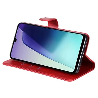 SKALO Xiaomi Redmi 14C Klassisk Pungetui med lynlåsrum - Rød