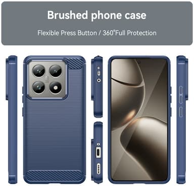 SKALO Xiaomi 14T Pro Armor Carbon Stødsikker TPU-cover - Blå