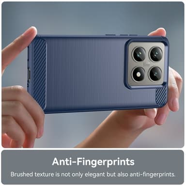 SKALO Xiaomi 14T Pro Armor Carbon Stødsikker TPU-cover - Blå