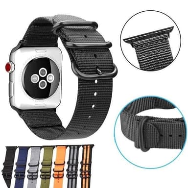 SKALO Nato-armbånd Nylon Apple Watch Series 7-9 45mm - Beige