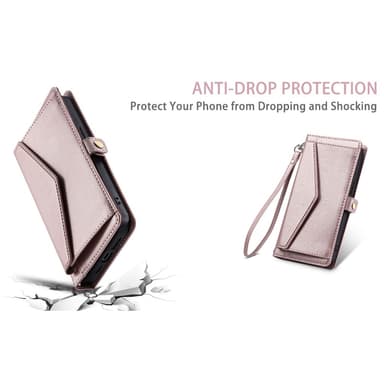 SKALO Xiaomi Redmi 14C PU-Læder Envelope Flip Cover - Rosa guld