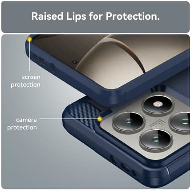 SKALO Xiaomi 14T Pro Armor Carbon Stødsikker TPU-cover - Blå