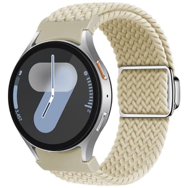 SKALO Flettet Tygarmbånd Samsung Watch 6 40mm/44mm - Beige