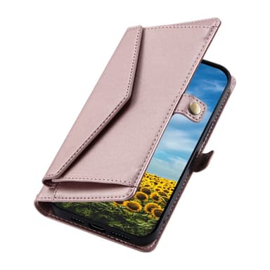 SKALO Xiaomi Redmi 14C PU-Læder Envelope Flip Cover - Rosa guld