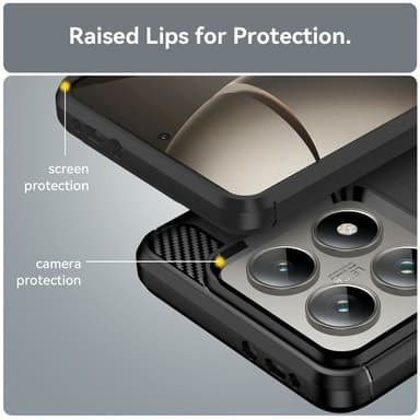SKALO Xiaomi 14T Armor Carbon Stødsikker TPU-cover - Sort