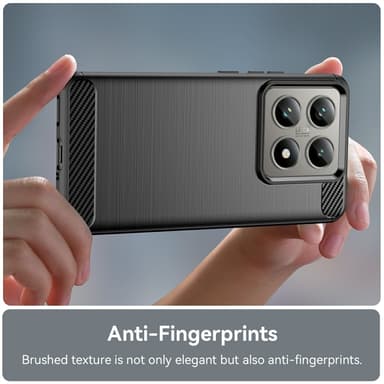 SKALO Xiaomi 14T Armor Carbon Stødsikker TPU-cover - Sort