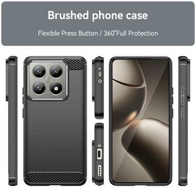 SKALO Xiaomi 14T Armor Carbon Stødsikker TPU-cover - Sort