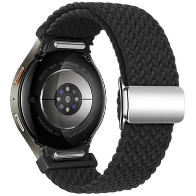 SKALO Flettet Tygarmbånd Samsung Watch 6 Classic 43mm/47mm - Sort