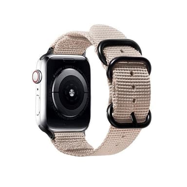 SKALO Nato-armbånd Nylon Apple Watch Series 7-9 45mm - Beige