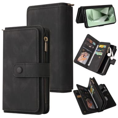 SKALO Samsung S24 FE Big Wallet 17-RUM Pungetui - Sort