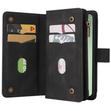 SKALO Samsung S24 FE Big Wallet 17-RUM Pungetui - Sort