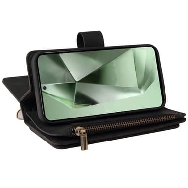 SKALO Samsung S24 FE Big Wallet 17-RUM Pungetui - Sort
