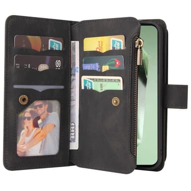 SKALO Samsung S24 FE Big Wallet 17-RUM Pungetui - Sort