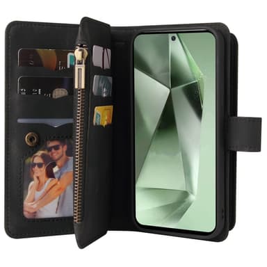 SKALO Samsung S24 FE Big Wallet 17-RUM Pungetui - Sort
