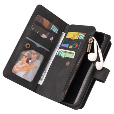 SKALO Samsung S24 FE Big Wallet 17-RUM Pungetui - Sort