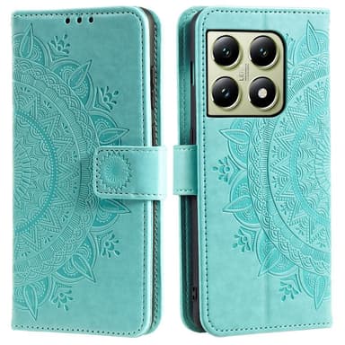 SKALO Xiaomi 14T Pro Mandala Flip Cover - Turkis