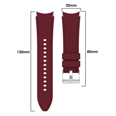 SKALO Samsung Watch 6 Classic 43mm/47mm Silikonearmbånd Formtilpasset - Vin rød