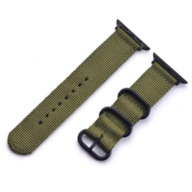 SKALO Nato-armbånd Nylon Apple Watch SE 40mm - Grøn