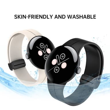 SKALO Silikonearmbånd metallspænde Google Pixel Watch / Pixel Watch 2 - Hvid