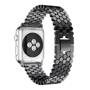 SKALO Fish Scale Metal Armbånd Apple Watch Series 10 42mm - Sort