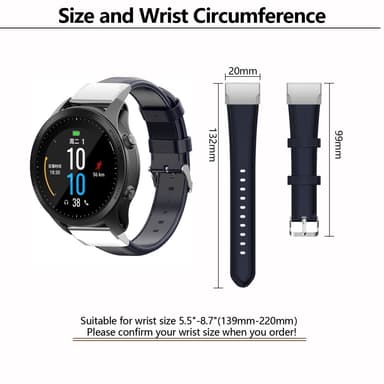 KALEBOL Læderarmbånd Garmin Fenix 7S/7S Pro 42mm - Brun